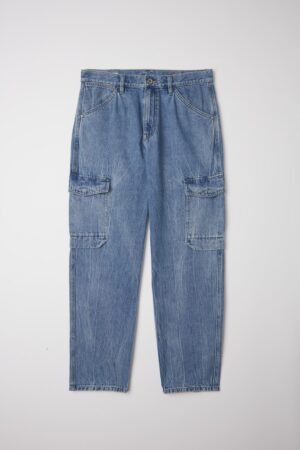 Vintage Blue Cargo Pocket Straight-Leg Jeans