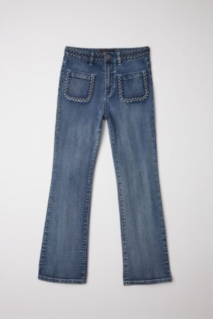 Vintage Braided Trim Flare Jeans