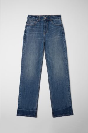 Mid Blue Straight-Leg Jeans