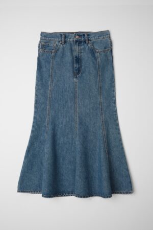 High-Waist A-Line Denim Skirt