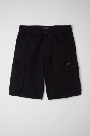 Black Denim Cargo Shorts