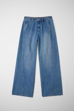 High-Waisted Light Blue Wide-Leg Jeans