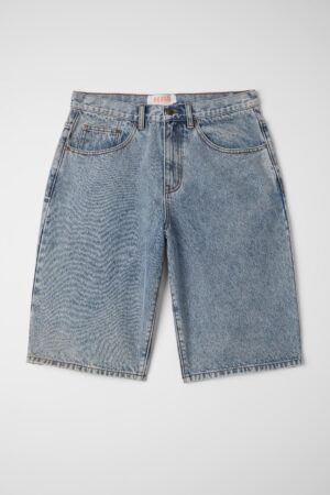 Classic Light Blue Straight-Leg Denim Shorts